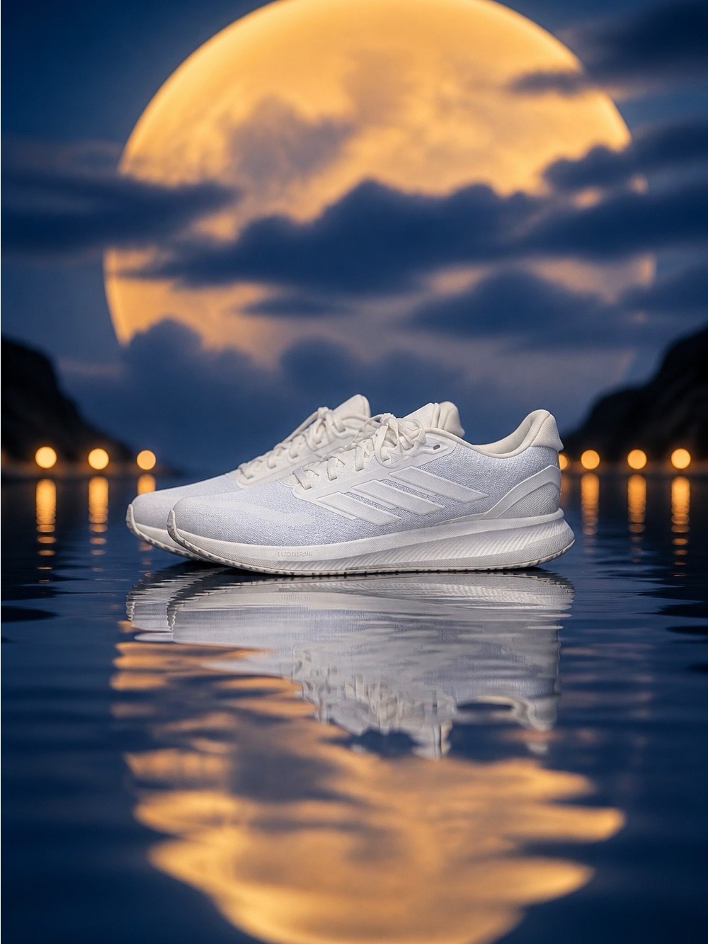 Adidas Runfalcon 5 Cloudfoam Triple White Running Shoes Men’s 11.5 NWT